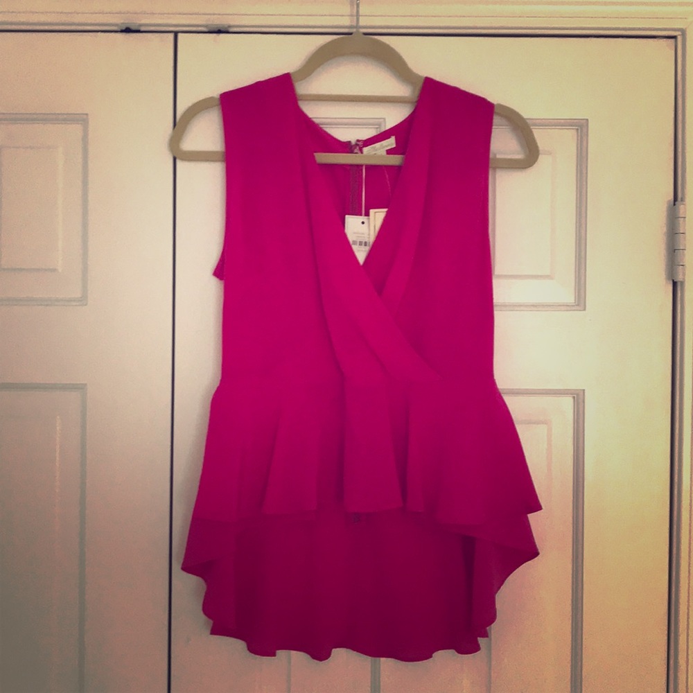 Hot Pink Silk Shoshanna Top